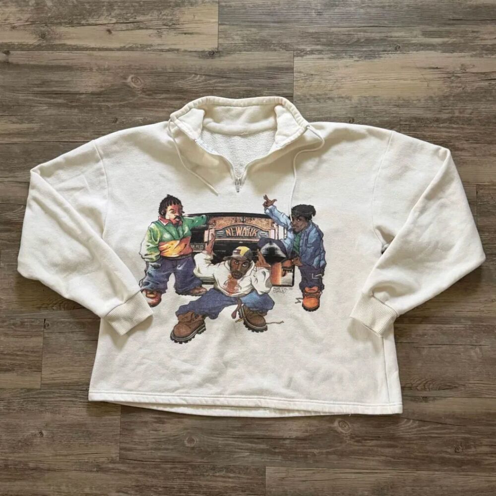 Vintage 1990s Lords Of The Underground Rap Sweatshirt 1/4 Zip New Jersey XL
